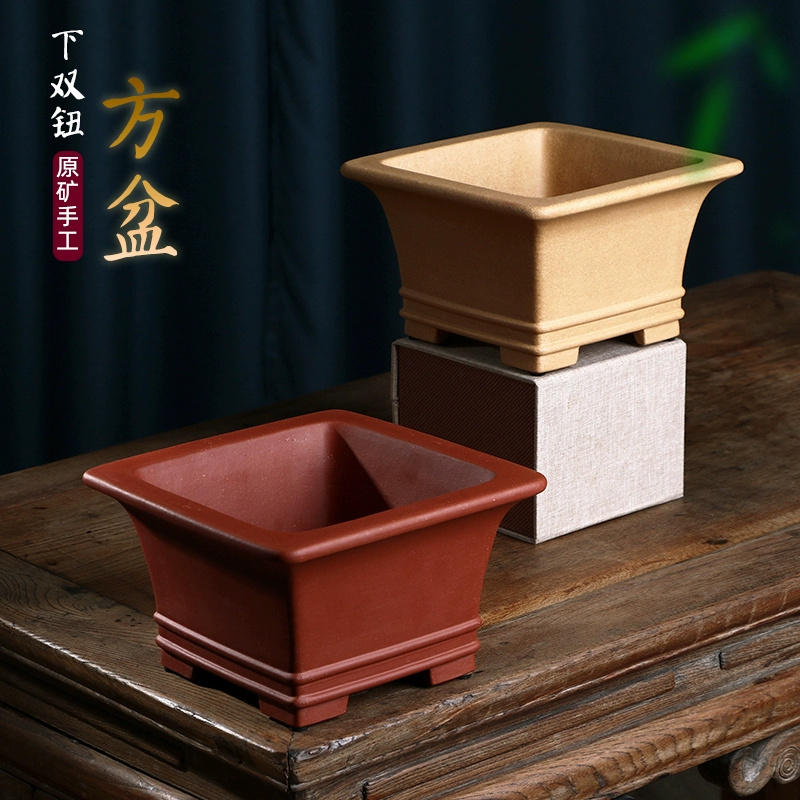 Bonsai Garden With Sand - Pruple Sand Square Bonsai Pot, tradycyjny