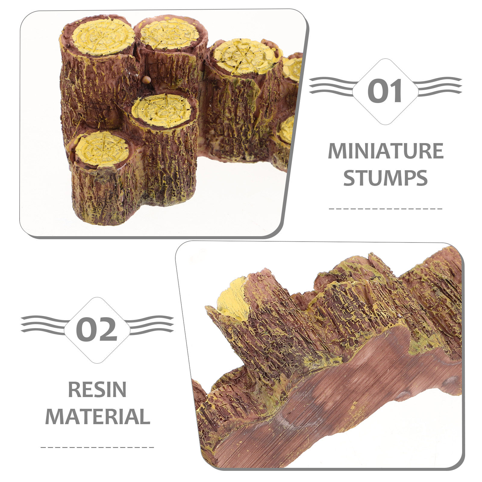 3 szt. Żywiczne pniaki drzew,  – Bonsai Garden With Sand recenzja i cena